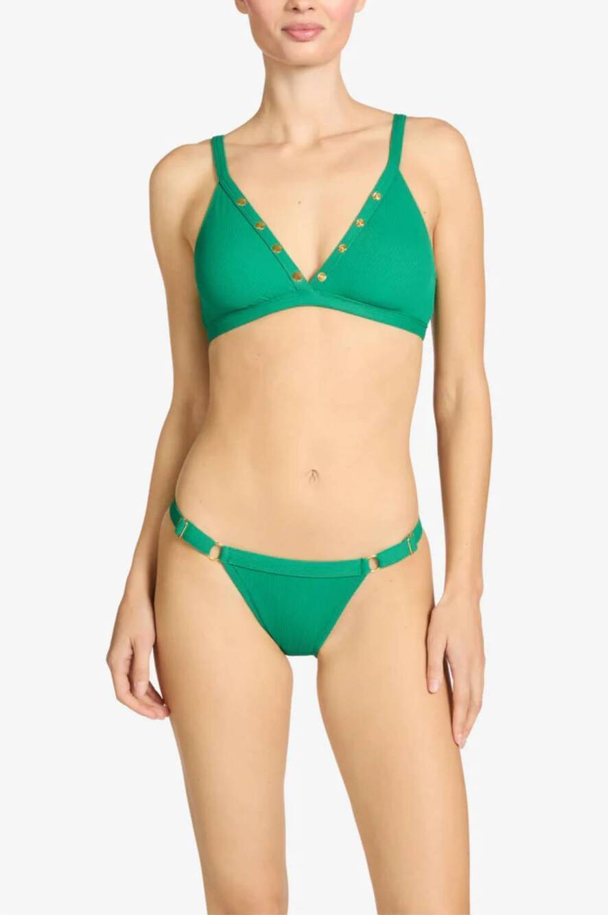 NEW ROBIN PICCONE amy triangle bikini top in emerald